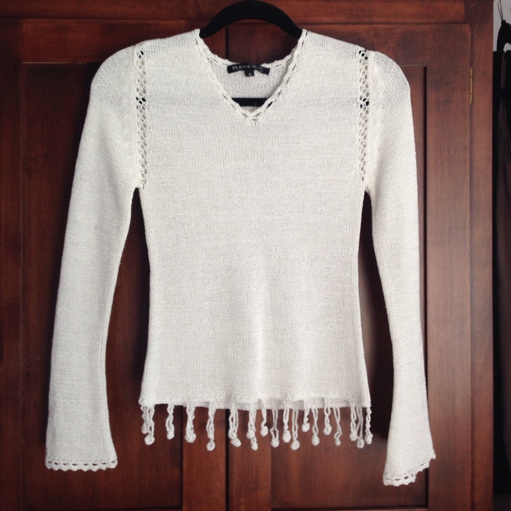 White lightweight summer sweater
